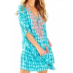 LILLY PULITZER "Tullie" Coverup Capri Teal Sz S/M